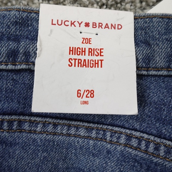 NEW Lucky Brand Jeans Womens 6 Dark Blue Denim Pants High Rise Straight Stretch - Picture 15 of 16